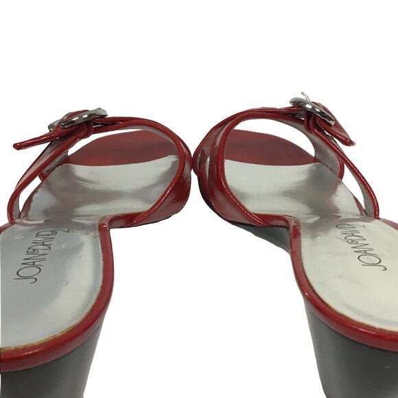 NEW Joan & David Red Patent Leather Mule Slip On Sandals sz 8 1/2 8.5 - Picture 5 of 15